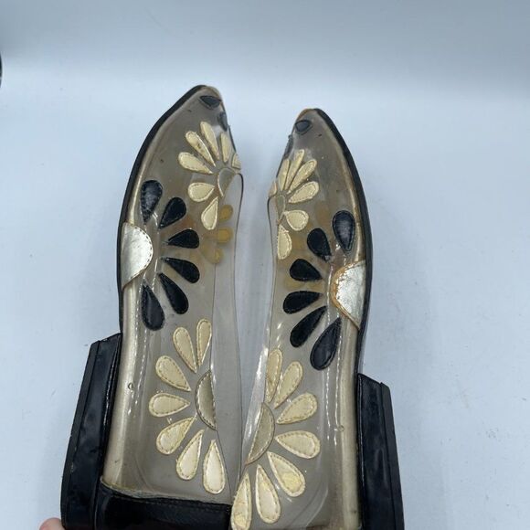 Vintage Impo 80's Clear Floral Slip on Flats 6 - Picture 8 of 12